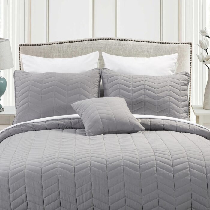 4 Piece Chevron Quilt Set by HULALA HOME - Image 2