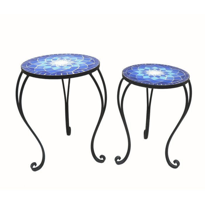 Lenard Mosaic Plant Stands, Set of 2 - Image 2
