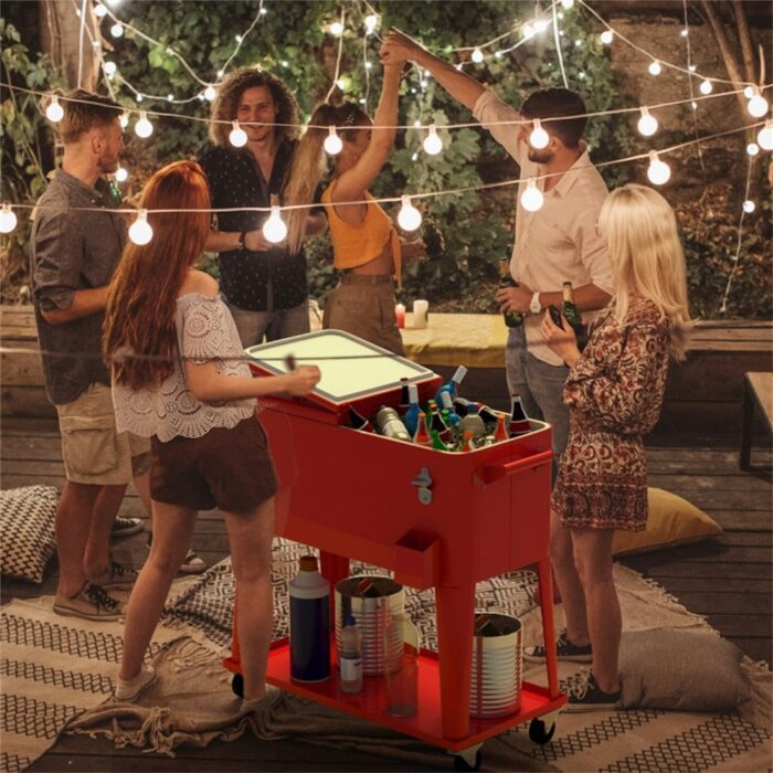 Red Outdoor Portable Mobile Ice Chests Beer Cola Cooler - Image 2
