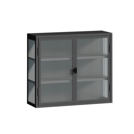 Glass Display Cabinet Kitchen Sideboard Wall 3-tier Storage Cabinet
