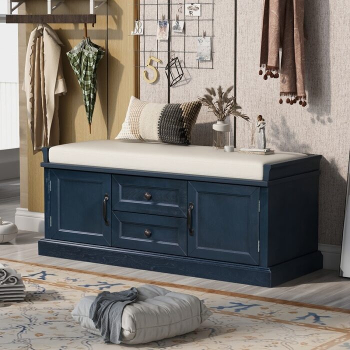 Storage Bench with 2 Drawers and 2 Cabinets - Image 2