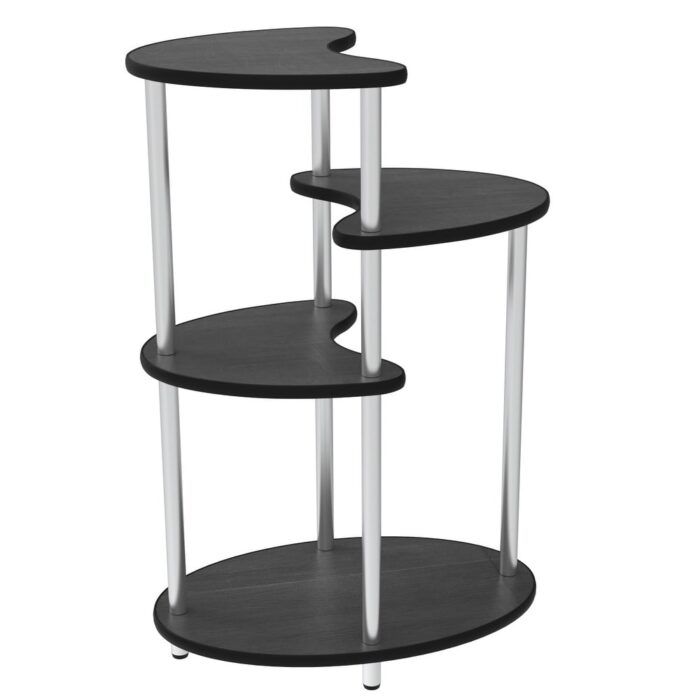 Foldable 4-Tier Metal Plant Stand， Black - Image 2