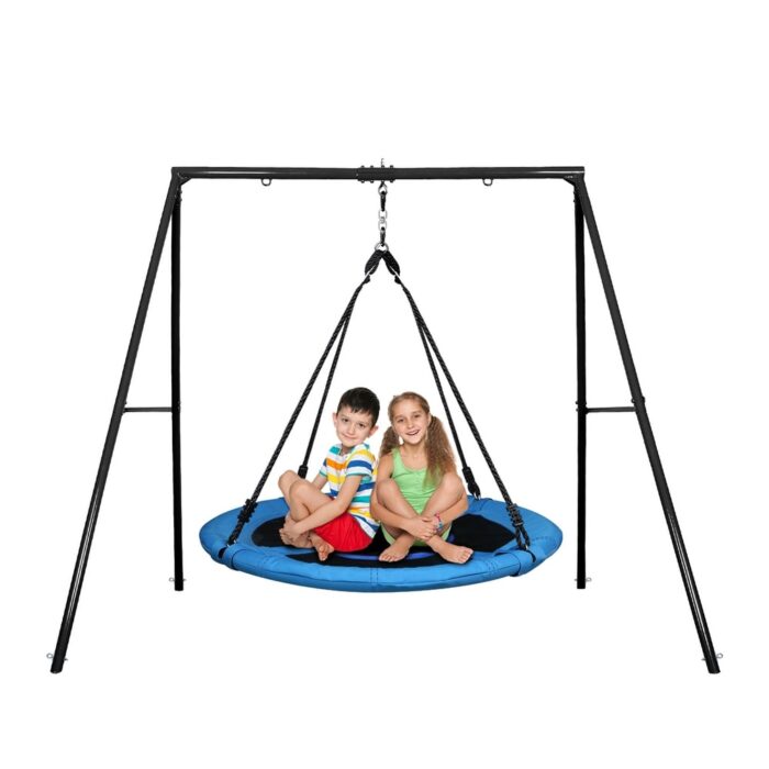 440lbs Swing Set with 40 Inch Saucer Tree Swing, Swivel - Image 2