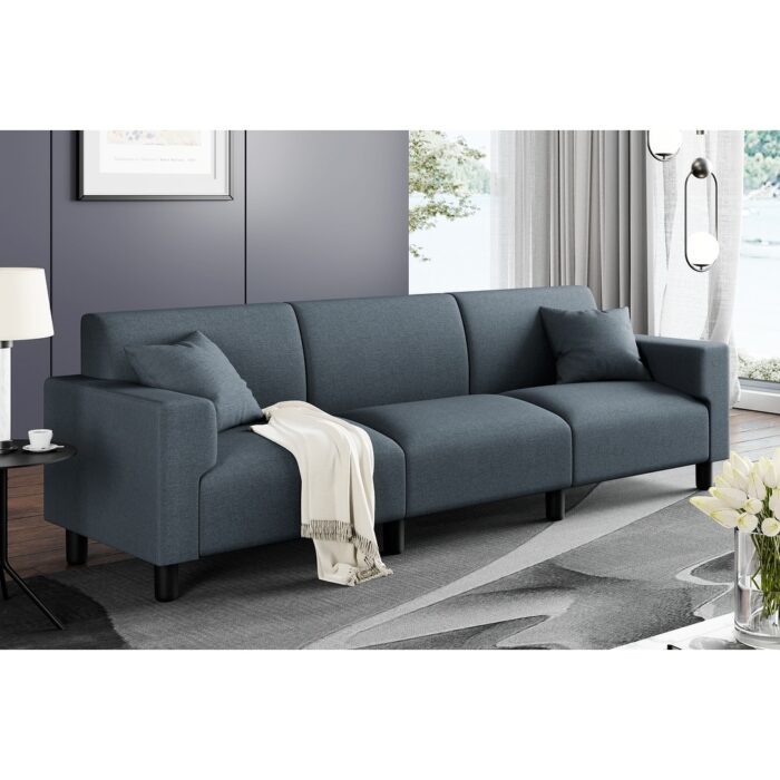 Futzca 94'' Sofa Couch, Modern 3-Seater Sofa with Two Pillows - Image 2