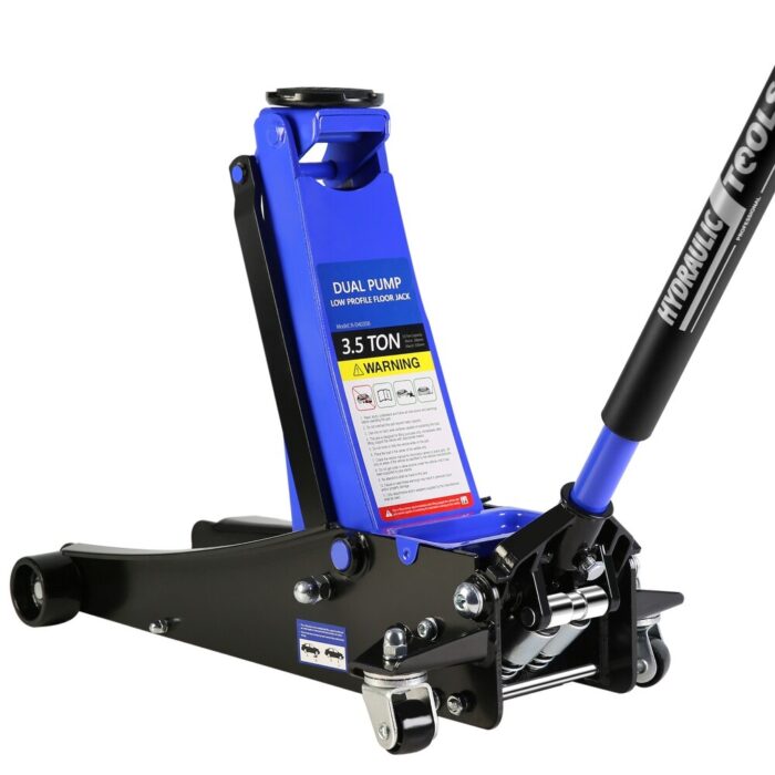 3.5 Ton Heavy-Duty Steel Racing Floor Jack Dual Piston Quick Lift Pump