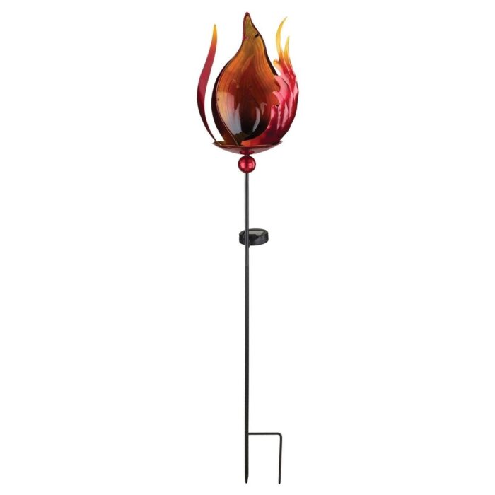Set of 2 Red Blaze Solar Stakes - Image 2
