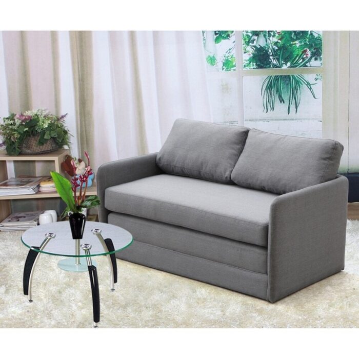 Reversible 5.1 inches Foam Fabric Loveseat and Sofa Bed