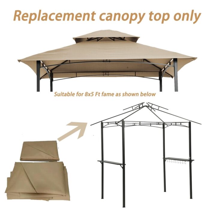 Grill Gazebo Replacement Canopy Double Tiered BBQ Tent Roof Top Cover - Image 2