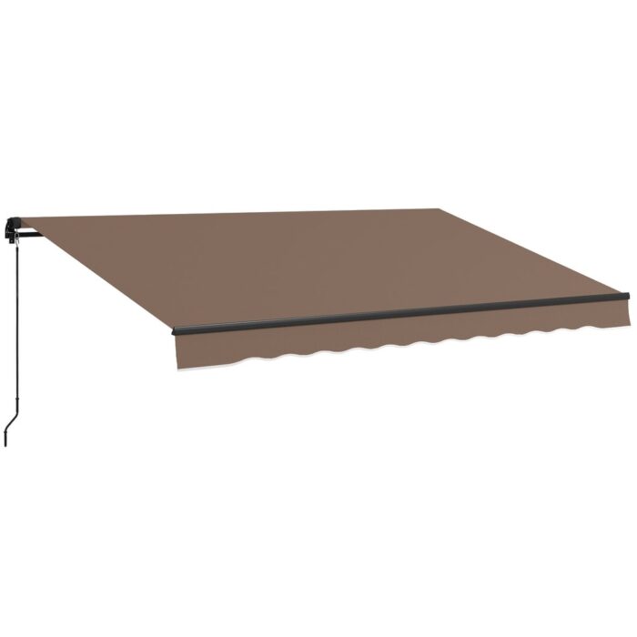 Outsunny 13' x 10' Retractable Awning, Patio Awning Sunshade Shelter with Manual Crank Handle, 280gsm UV Resistant Fabric - Image 2