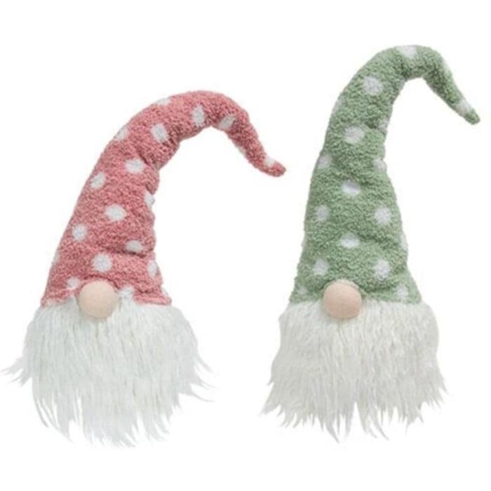 Fuzzy Polka Dot Gnome 2 Asstd. - 22.25" high.