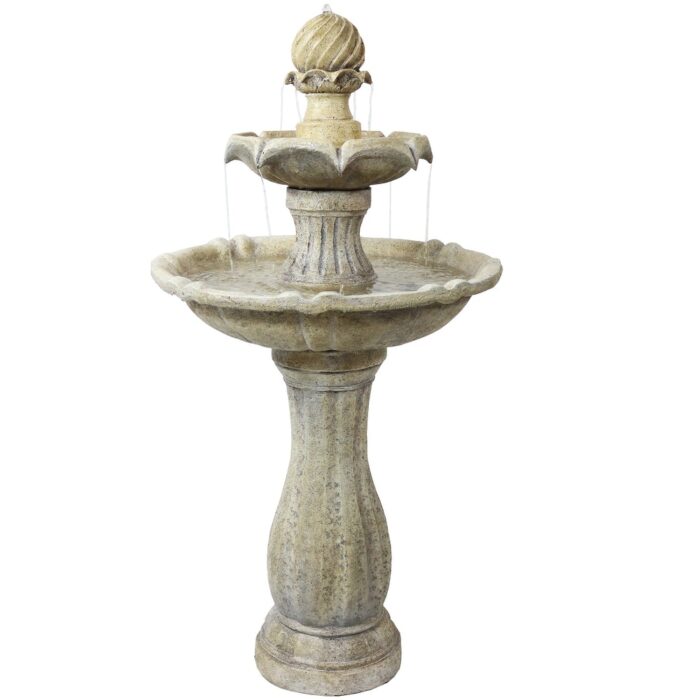 2-Tier Arcade Solar with Battery Fountain with LED - Color Options - 45-Inch - Image 2