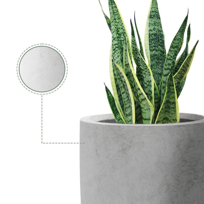 Plantara 32" & 23.6" H Tall Raw Concrete planter, Large Outdoor Plant pot, Modern Tapered Flower pot for Garden - Image 2