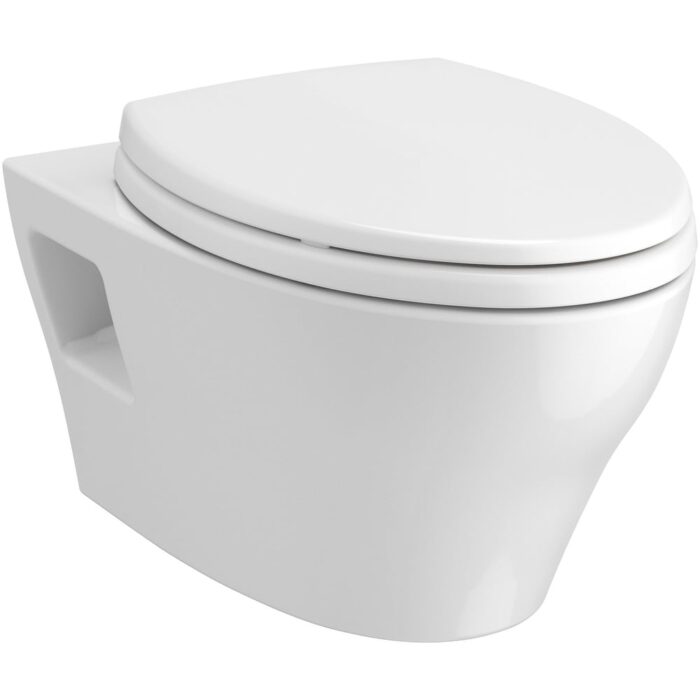 Toto CT428CFG#01 EP Wall Mounted Elongated Chair Height Toilet Bowl Only with Skirted Design and CeFiONtect Less Seat
