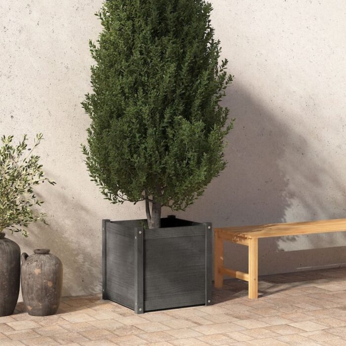 vidaXL Planter Decorative Outdoor Patio Plant Pot Flower Box Solid Wood Pine