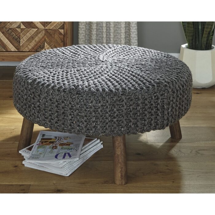 Jassmyn Charcoal Oversized Accent Ottoman