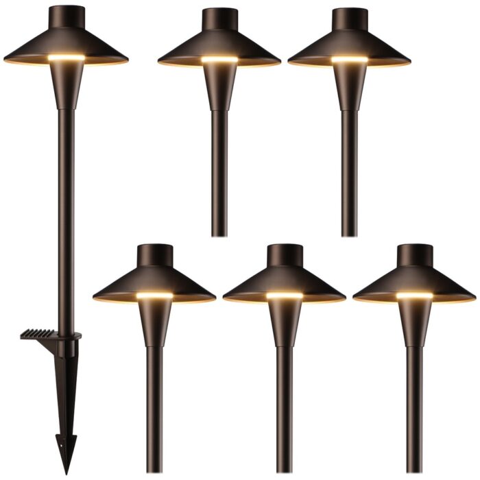 5W 3CCT Low Voltage Landscape Path Lights, 3000K/4000K/5000K - 6PACK