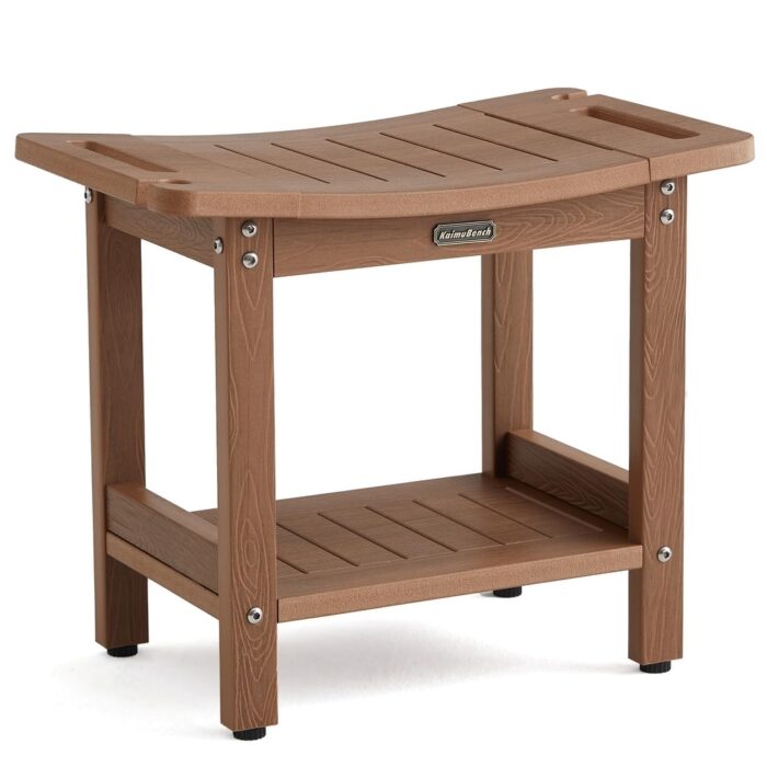 Poly Shower Stool for Inside Shower Waterproof, Shower Bench for Shaving Legs, Heavy Duty Plastic Bathroom Shower Chair