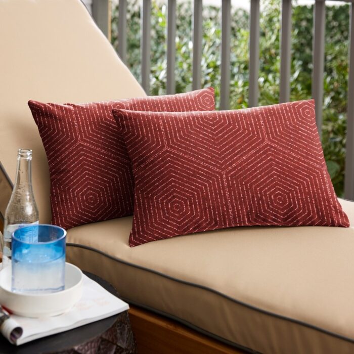 Sunbrella Enrich Ruby Indoor/Outdoor Lumbar (Set of 2)