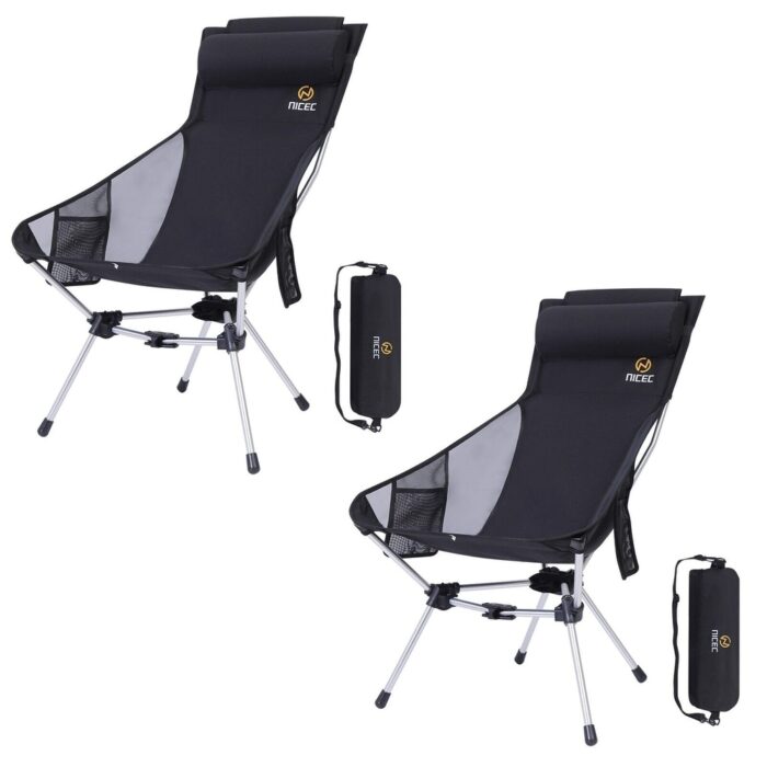 Ultralight High Back Folding Camping Chair, Backpacking Chair, Compact & Heavy Duty Outdoor with 2 Side Pockets - Image 2