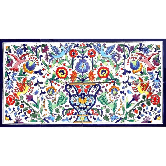 24in x 12in Kitchen Backsplash Unique Mosaic 8 Ceramic Tiles Mural