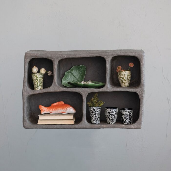 Paper Mache Wall Shelf with 5 Sections - 28.0"L x 18.0"W x 9.0"H - Image 2