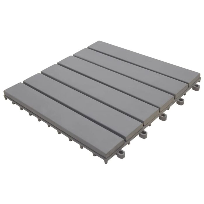vidaXL Decking Tiles 20 pcs Gray Wash 11.8"x11.8" Solid Acacia Wood