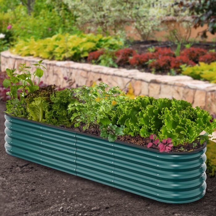 Moasis Oval Metal Outdoor Raised Garden Bed - Image 2