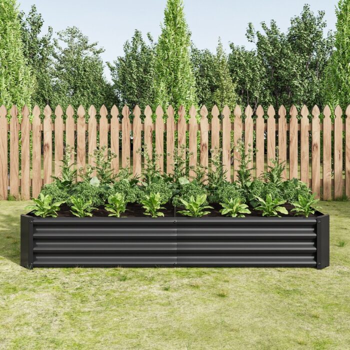 Raised Garden Outdoor Metal Raised Rectangle Planter Beds for Plants - Image 2