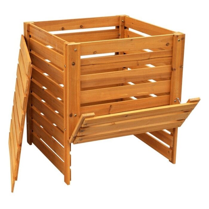 Solid Wood 90-Gallon Compost Bin with Removable Top and Hinged Side Panel - 27L x 27W x 30H in. - Image 2
