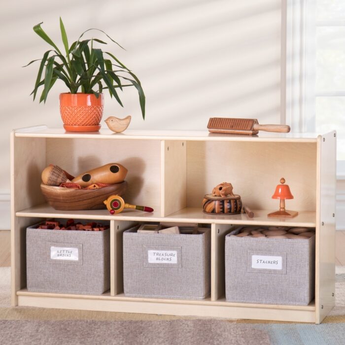 Guidecraft EdQ Essentials Two Shelf 5 Compartment Storage 24''