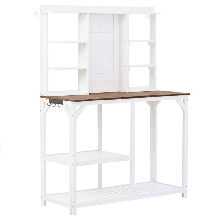 Merax 64.6" Large Outdoor Potting Bench, Garden Potting Table - N/A - Image 2