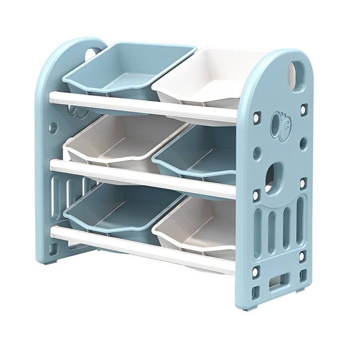 Kids Toy Storage Organizer with 6 Bins, Multi-functional Nursery Organizer Kids Furniture Set Toy - Image 2