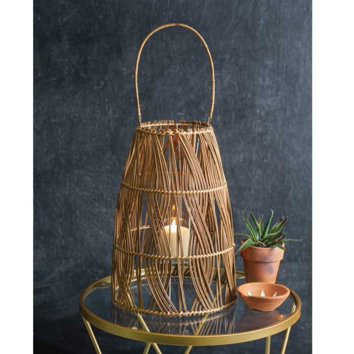 Bungalow Lantern - Brown - 11'' dia x 24''H