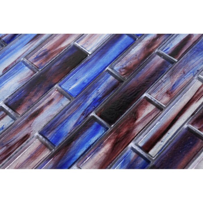 1 x 4 Brick Iridescent Glass Mosaic Wall Tiles - Image 2