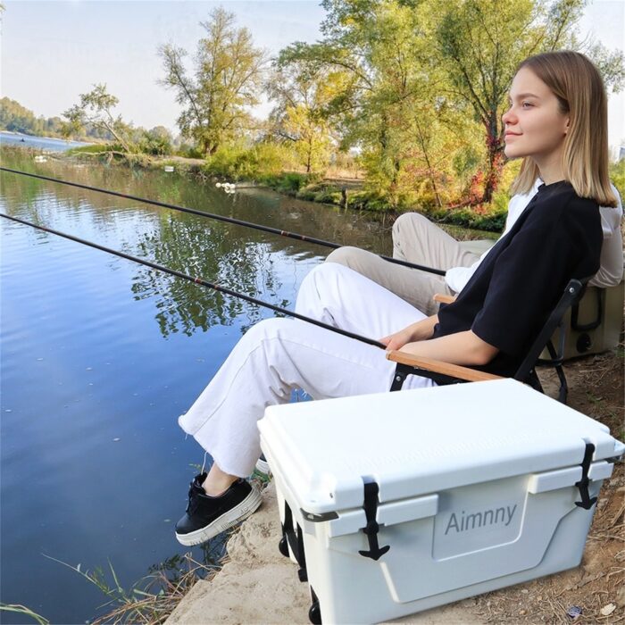 65 Quart Camping Ice Chest Beer Box Outdoor Fishing Cooler W/ Wheels - Image 2