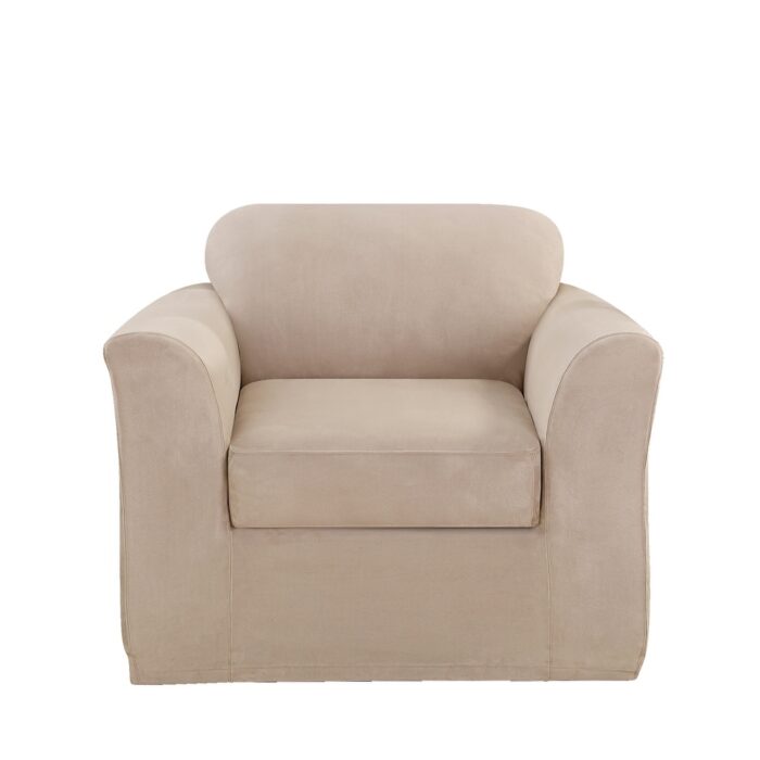 SureFit Ultimate Stretch Suede 2 Piece Chair Slipcover
