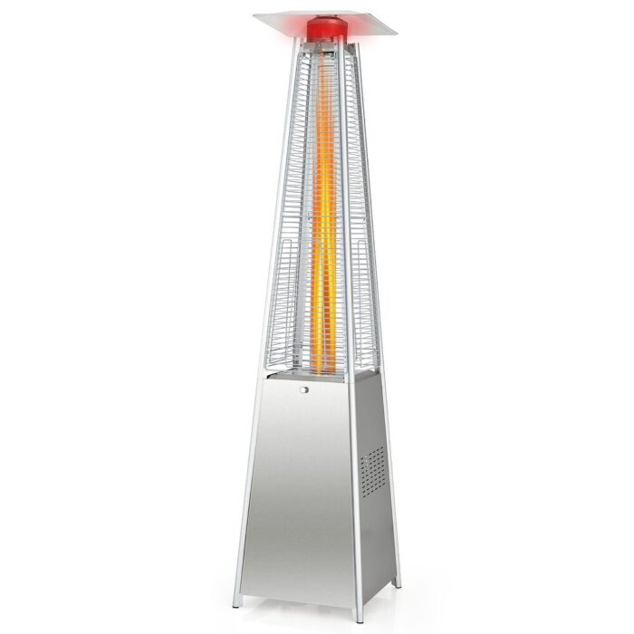 Costway 90'' Tall Pyramid Patio Heater Quartz Glass Tube Flame Heating