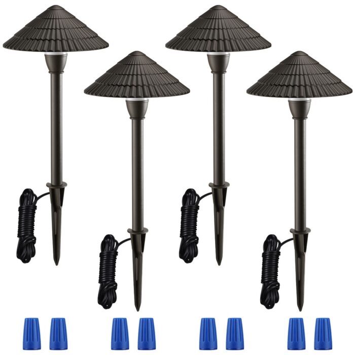 4-Pack LED Pathway Light, Mushroom Shape, ETL Listed, 5000K Daylight - 3W