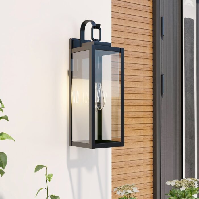 2 Pack 1-Light Matte Black Outdoor Wall Light - 7"x8.81"x22.5" - Image 2