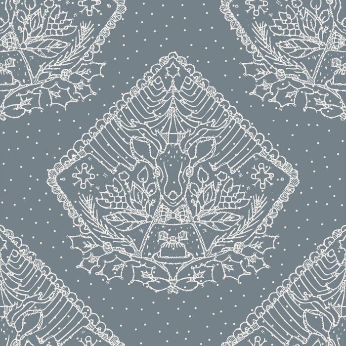 Grey Reindeer Peel and Stick Removable Wallpaper 3852 - Image 2