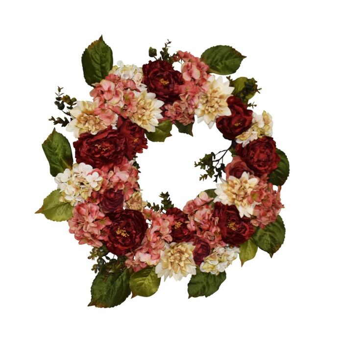 28" Peony/Dahlia/Hydrangea Wreath - Image 2