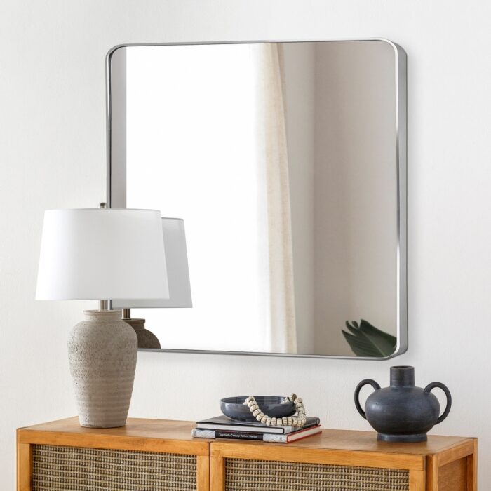 Livabliss Aranya Modern Aluminum Square Accent Mirror - Image 2