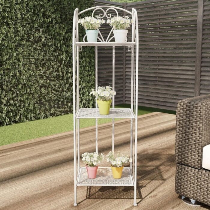 3-Tier Vertical Plant Stand (Antique White)
