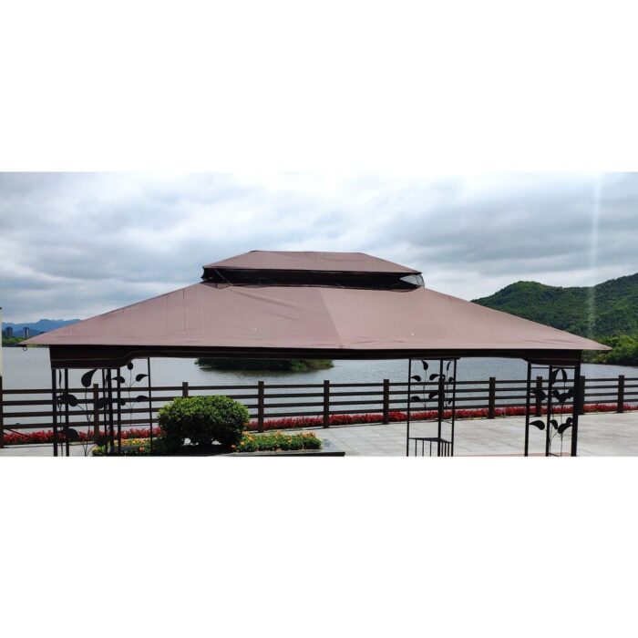 13x10 Ft Patio Double Roof Gazebo Replacement Canopy Top - Image 2