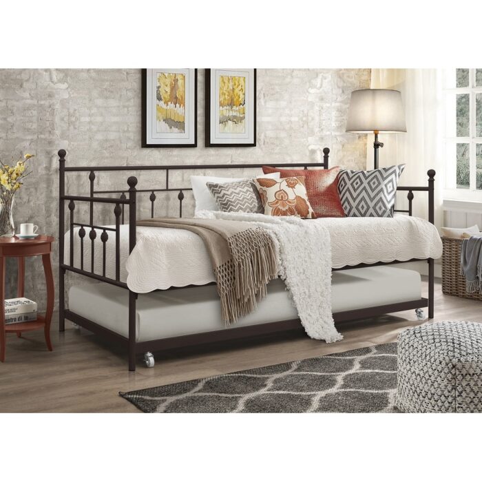 Aine Twin Metal Daybed with Trundle - Image 2