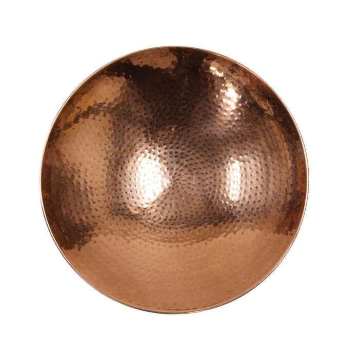 Achla Designs 14"W Round Polished Copper Plated Stainless Steel Birdbath w/ Black Wrought Iron Tripod Stand - Image 2