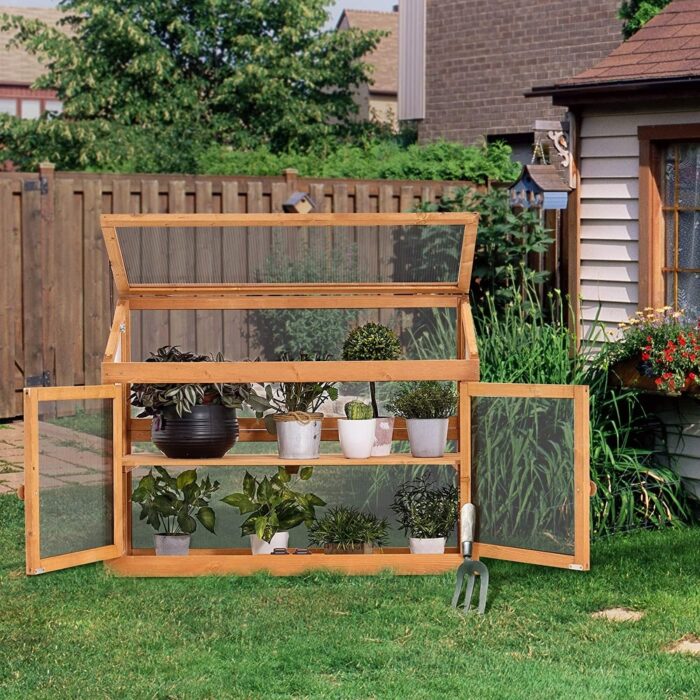 MCombo 2-Tier Cold Frame Greenhouse, Solid Wood 0160 - Image 2