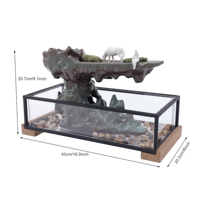 Tabletop Water Fountain Desktop Waterfall Fountain Decoration - 16.9x 8 x 8.inches - Image 2