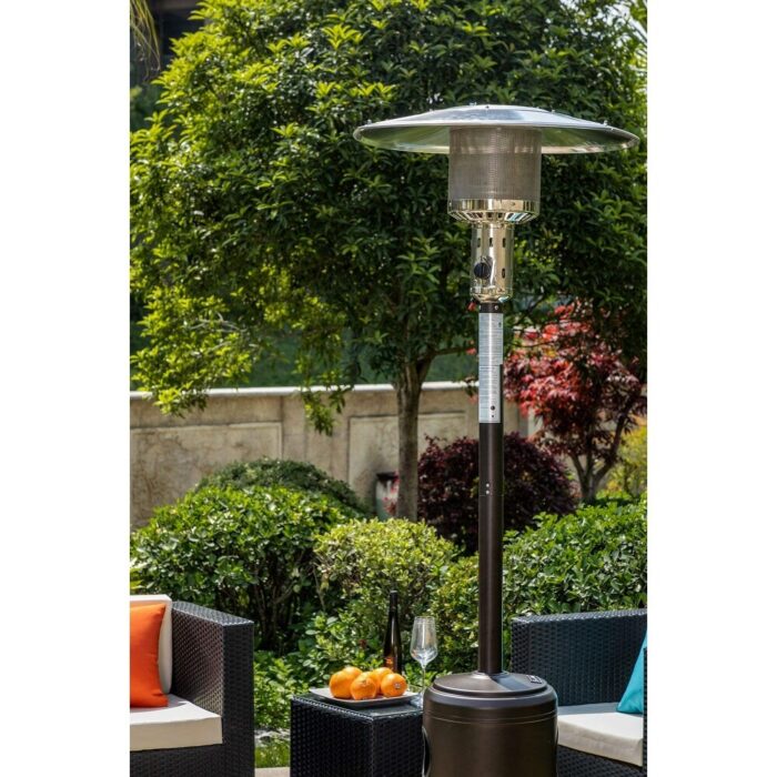 Patio Standing Stainless Steel Propane Heater with Portable Wheels - Image 2