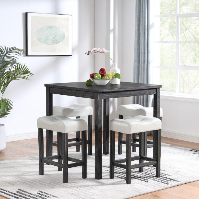Industrial 5 Piece Dining Table Set for Dining Room - Image 2